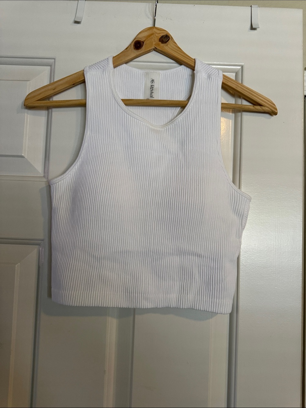 Ribbed White Cropped Tank Top